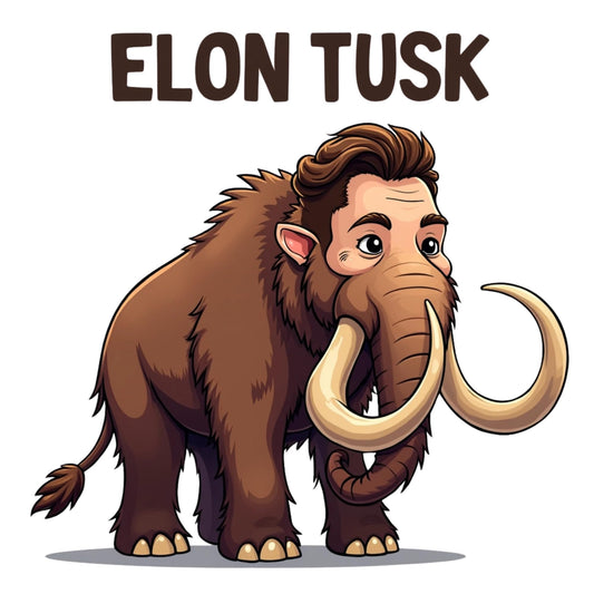 Elon Tusk – Woolly Mammoth Elon Musk Sticker for Laptop, Skateboard, Tumbler, Notebook, Car Window | Special Edition Funny Vinyl Decal (3 inch)