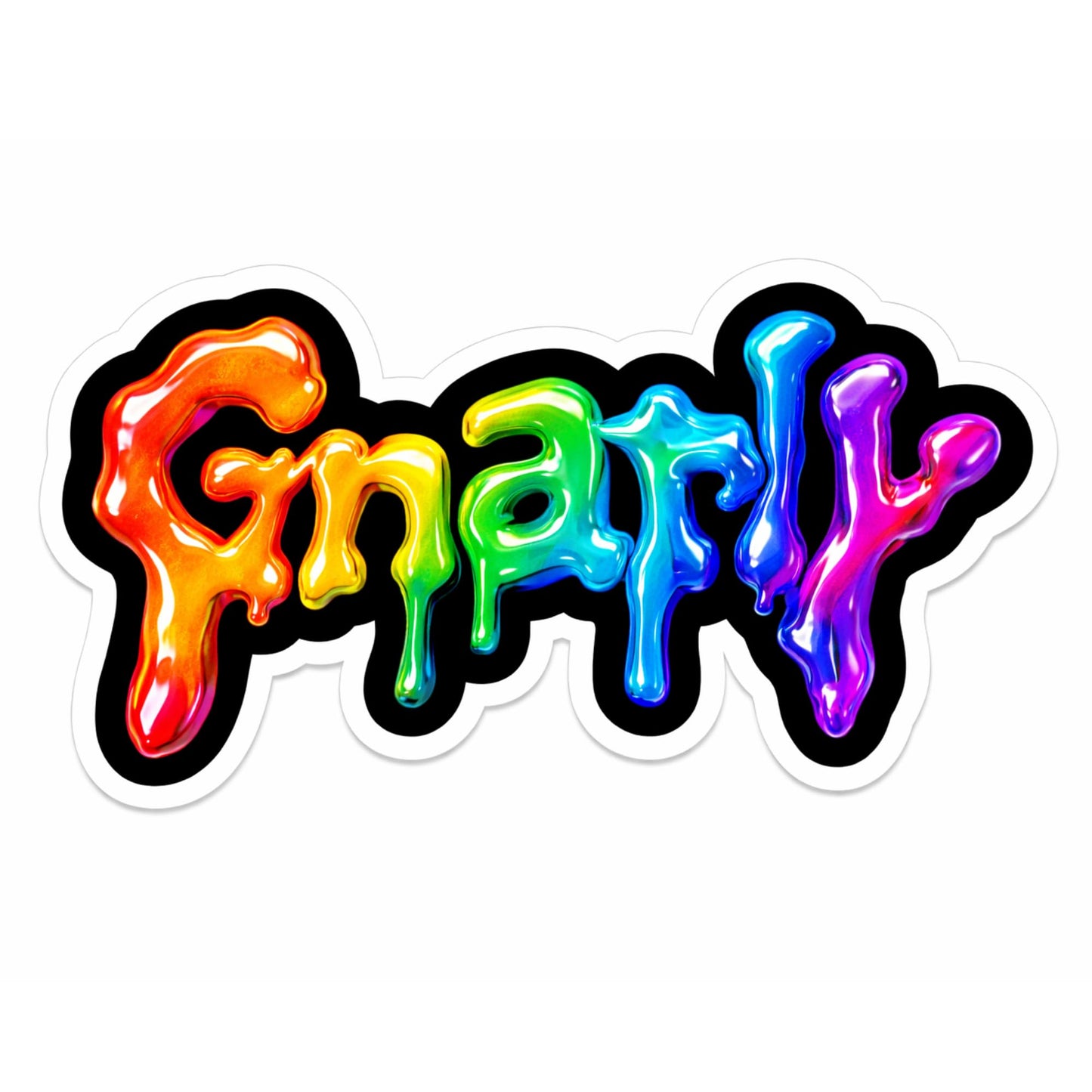 Gnarly Vinyl Sticker Pack, 3 Drip Style Designs, Colorful Decals, Glossy Rainbow, Neon Green Slime, Pastel Melt Aesthetic for Laptop, Water Bottle, Skateboard