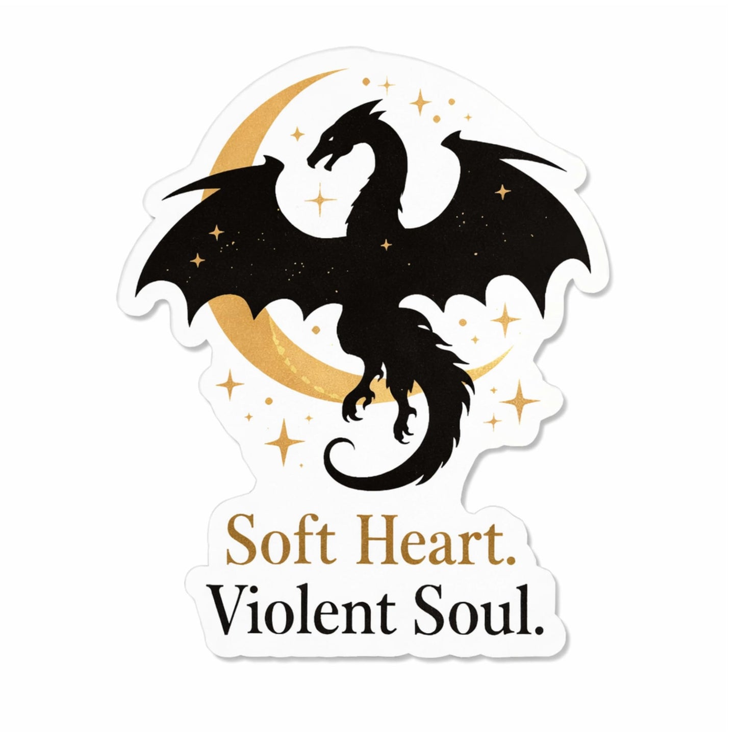 Gothic Fantasy Dragon Vinyl Stickers, 3 Inch, 3 Pack, Black and Gold Design, Waterproof Decals for Laptops, Phones, Water Bottles, Glossy Finish
