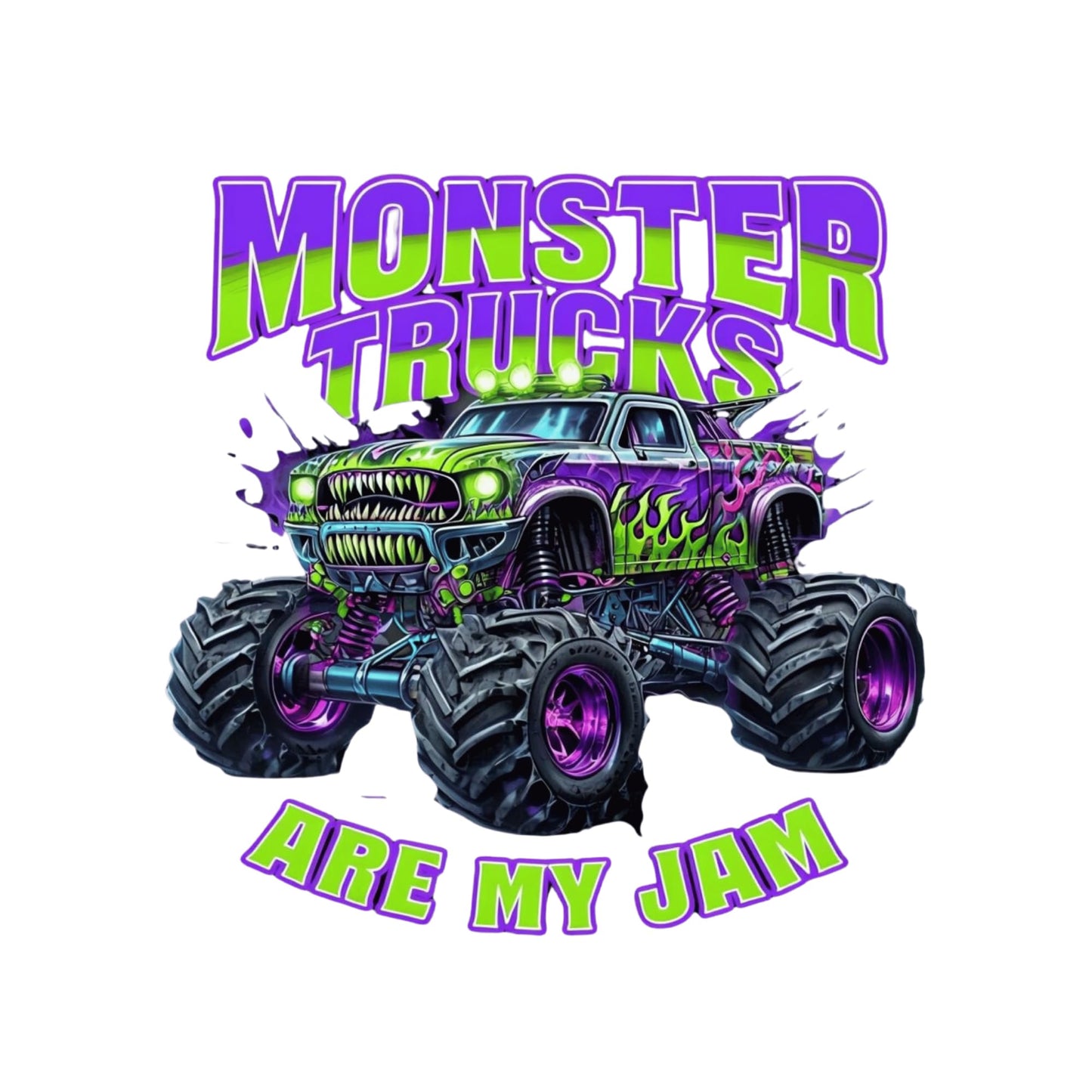 Monster Trucks are My Jam Stickers, 5 Pack, 3 Inch Waterproof Vinyl Decals for Kids, Trucks Lover Gift, Laptop Water Bottle Car Bumper Sticker Pack
