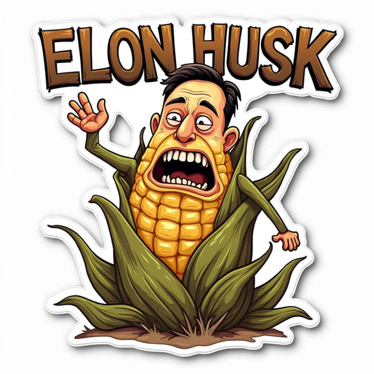 E-Lawn Musk – Lawn Mowing Elon Musk Sticker for Laptop, Cooler, Toolbox, Water Bottle, Car | Funny Special Edition Meme Vinyl Decal (3 Inch)