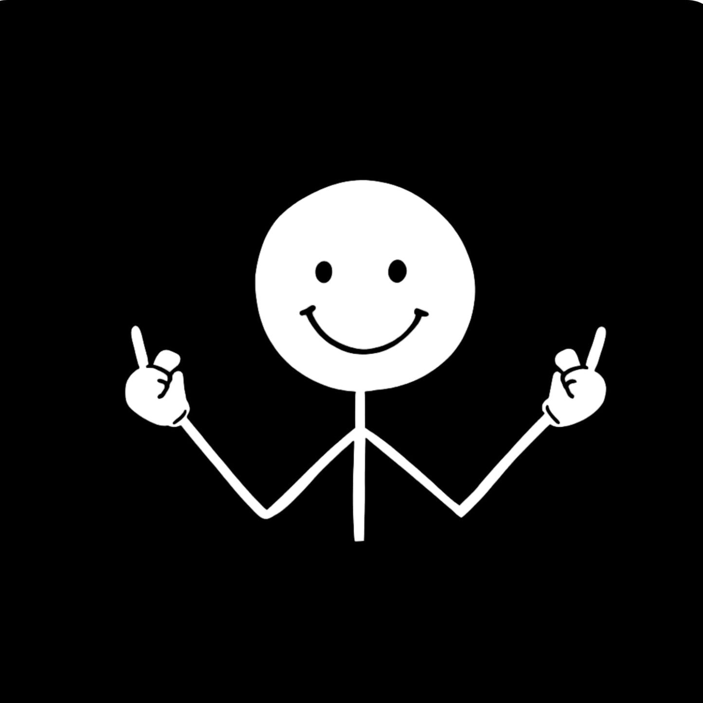 Funny Middle Finger Stick Figure Decal, White Vinyl Car Window Sticker