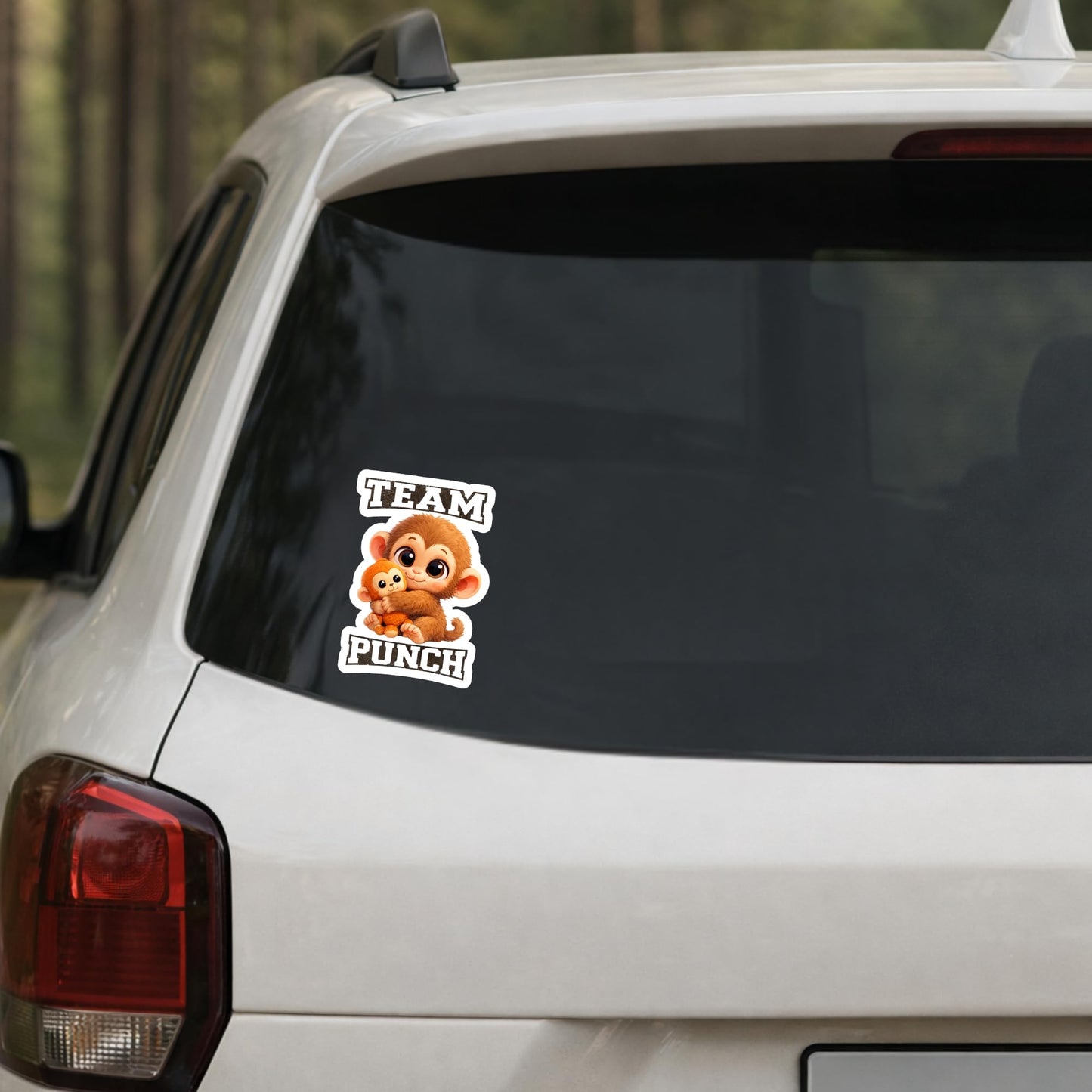 Team Punch The Monkey Sticker Cute Monkey Hug Bumper Sticker You are Not Hard to Love Waterproof Vinyl Decal 5 Inch Laptop Water Bottle Phone Car Sticker