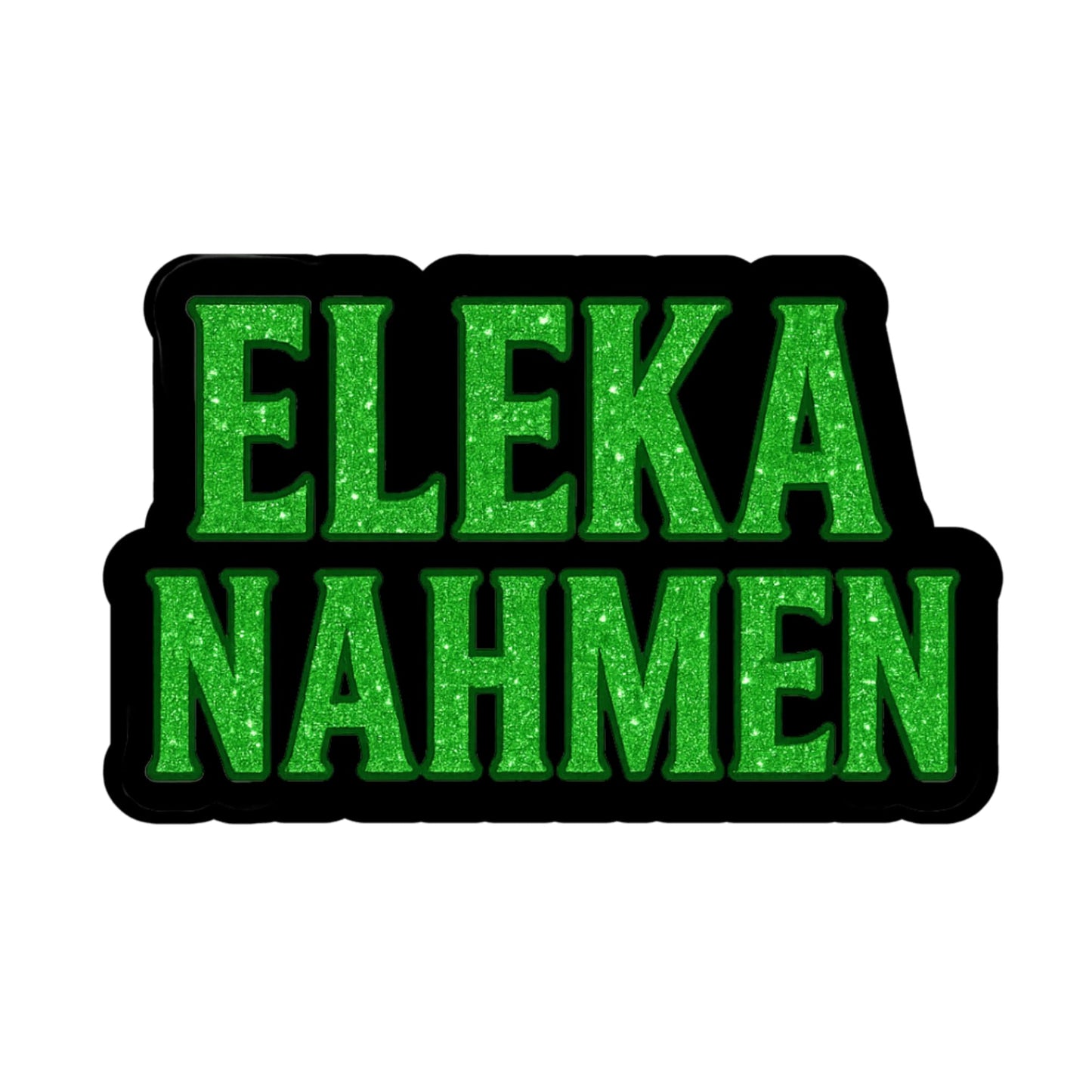 ElekaNahmen Sticker Pack 3 Inch Green Glitter Vinyl Decal Set of 3 Waterproof Die Cut Stickers