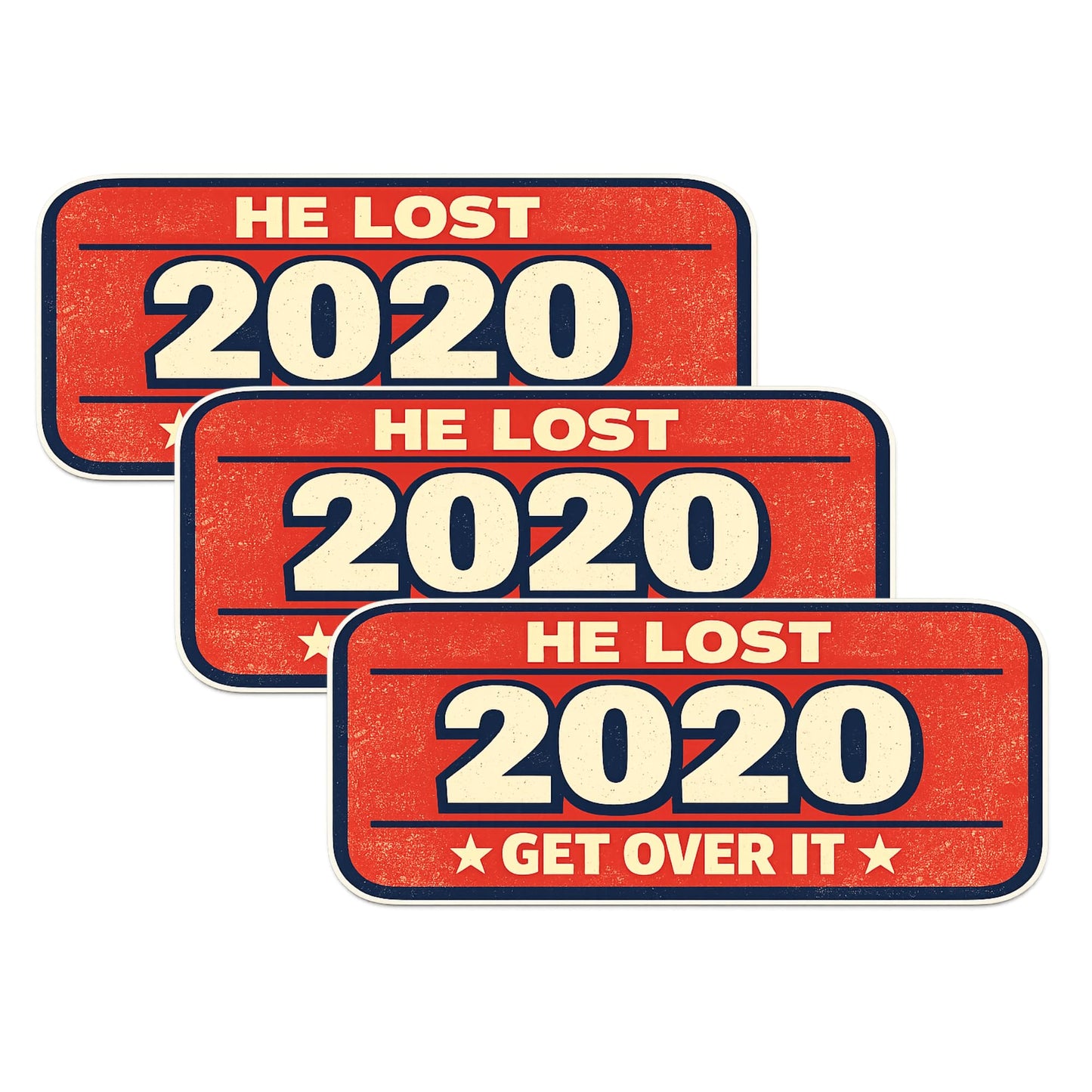 He Lost 2020 Get Over It Funny Political Bumper Sticker, Anti Trump Vinyl Decal for Car Laptop Phone Tumbler, 3 5 8 Inch Sizes