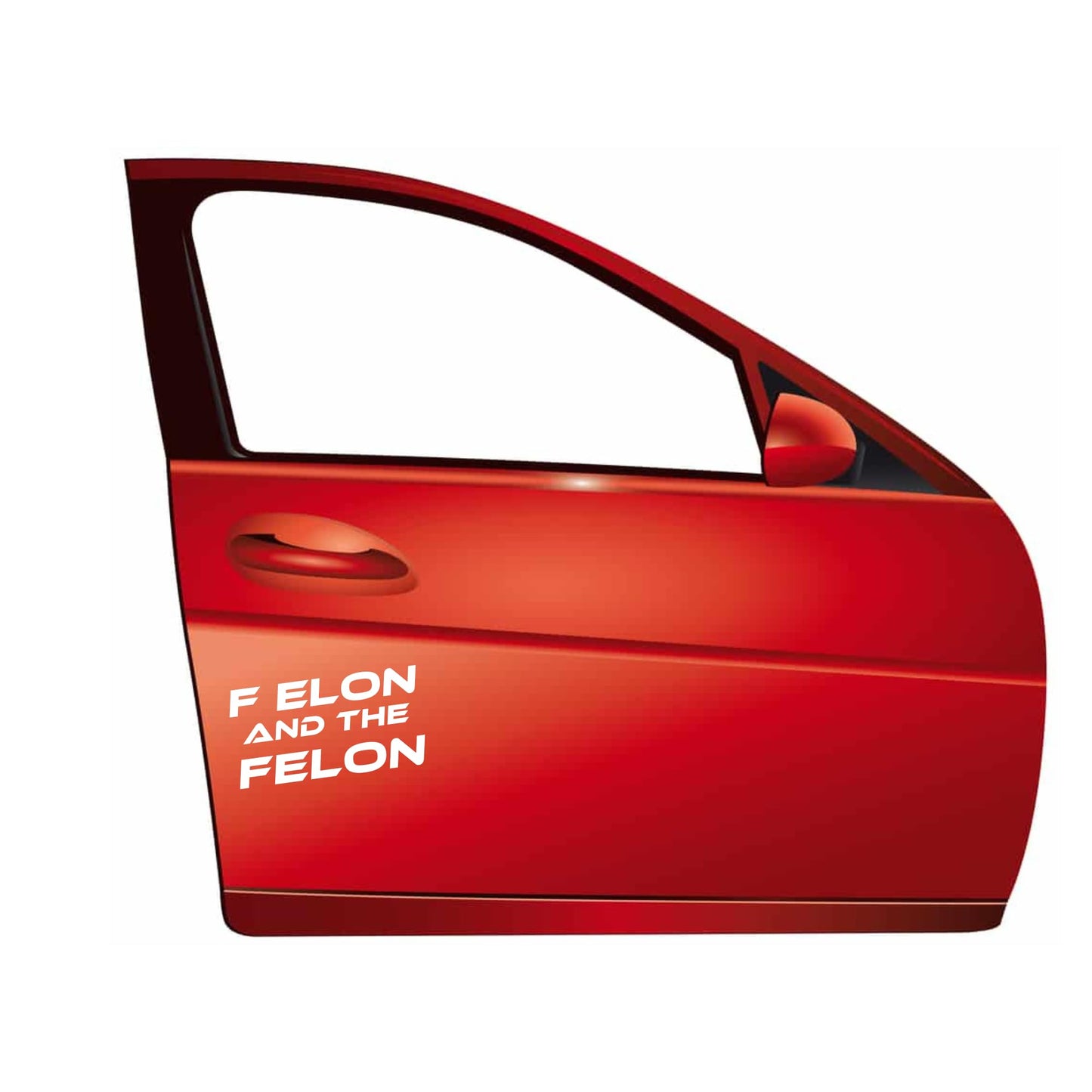 F Elon and The FELON Vinyl Decal | White Waterproof Car Sticker | Anti Elon Tesla Driver Bumper Decal | 7 x 3.65 Inch Weatherproof Vinyl Sticker