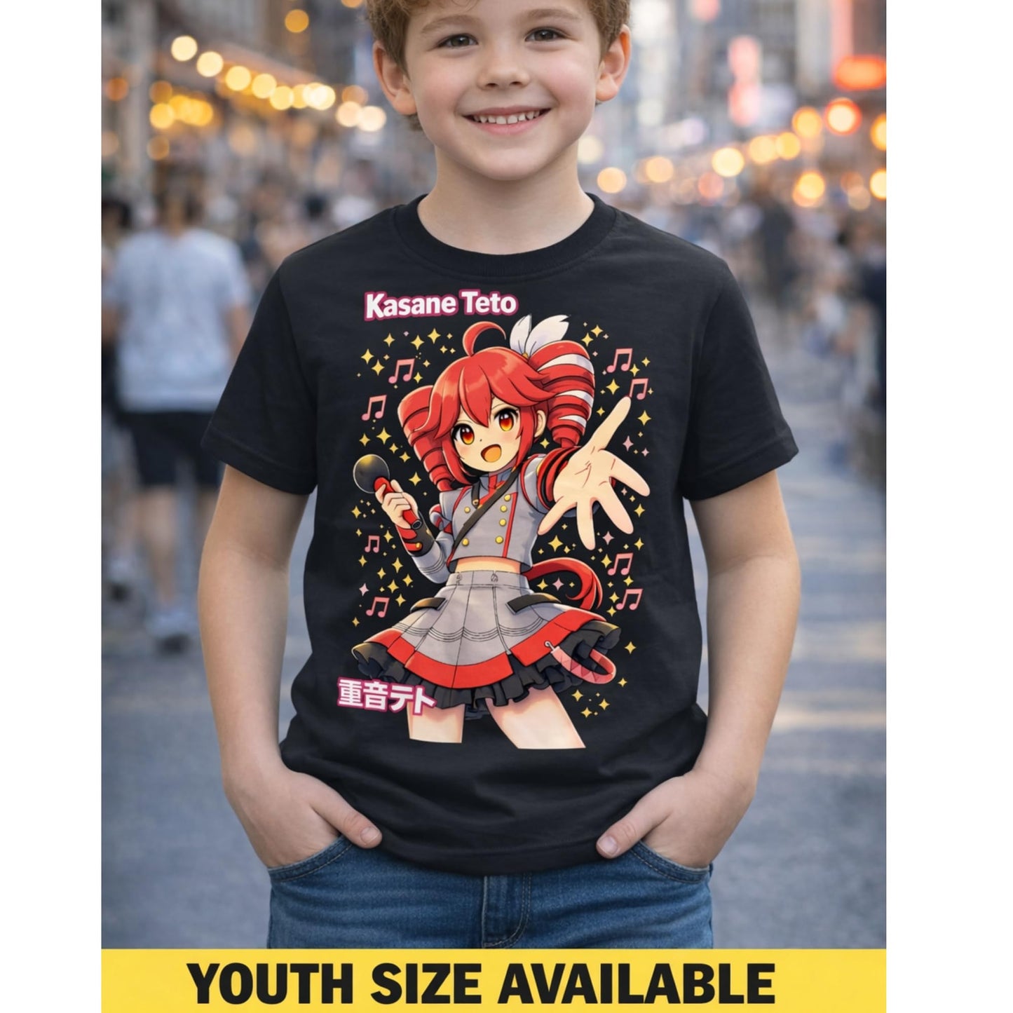 Anime Style Music Graphic Black T-Shirt Unisex Adults and Youth Sizes S–XXL