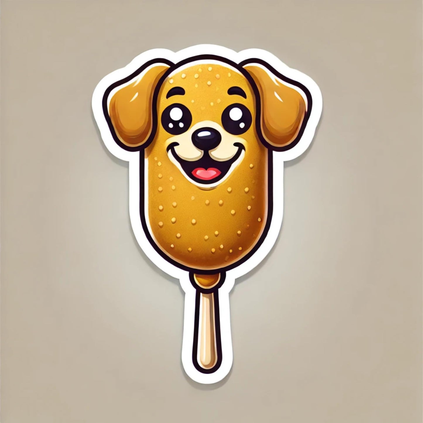 Cute Corn Dog Vinyl Sticker, 3.5 x 1.75 inches Perfect for Laptops, Tumblers, Decor and More!