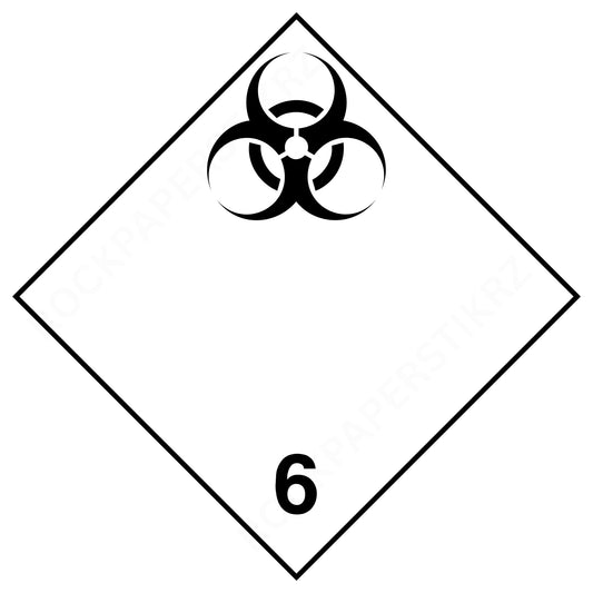 Infectious Substance Class 6 Placard – 10.75” Hazard Warning Label – White Diamond Biohazard Safety Sticker for Transport & Warehouse Use – Industrial Grade Cast Vinyl with UV Overlaminate