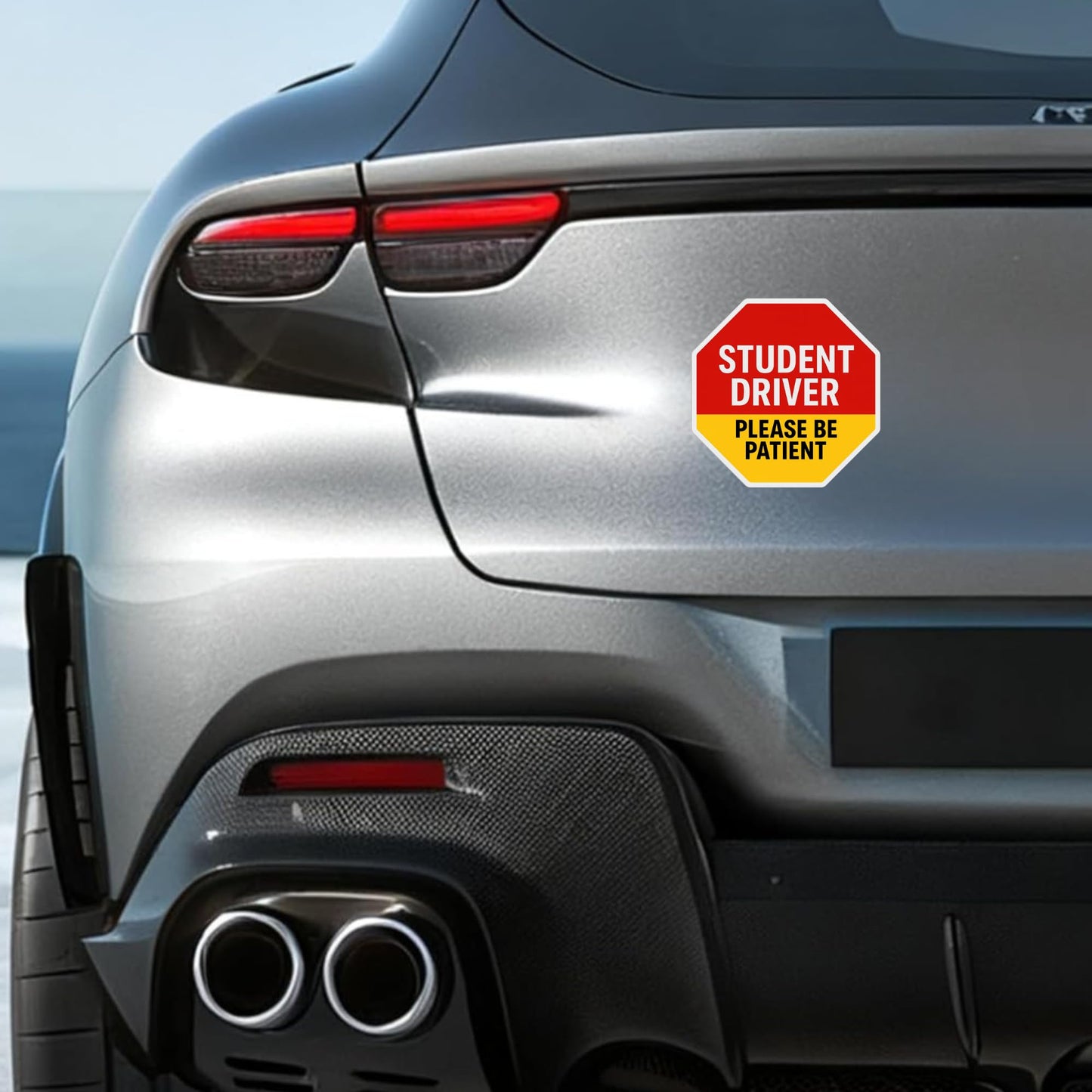 Student Driver Bumper Sticker 3-Pack – 7-Inch High-Visibility Vinyl Decals | “Student Driver – Please Be Patient” | UV Resistant, Easy Peel & Stick | Safety Caution for Cars & SUVs