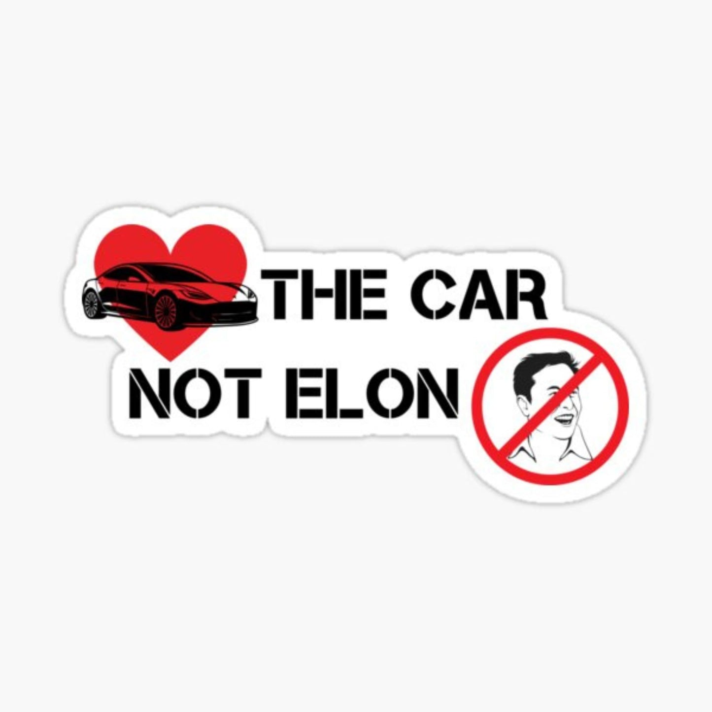 Tesla Car Enthusiast Vinyl Bumper Sticker, 9 Inch, Black and Red Design