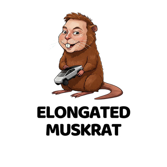 Elongated Muskrat Funny Cartoon Sticker, Humorous Animal Design, Vinyl Sticker for Laptops and Water Bottles (3 Inch)
