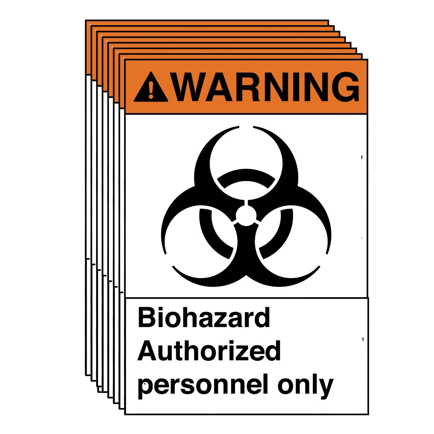 Biohazard Warning Safety Label Authorized Personnel Only 4 x 6 ANSI Z535 OSHA Compliant Vinyl Sticker