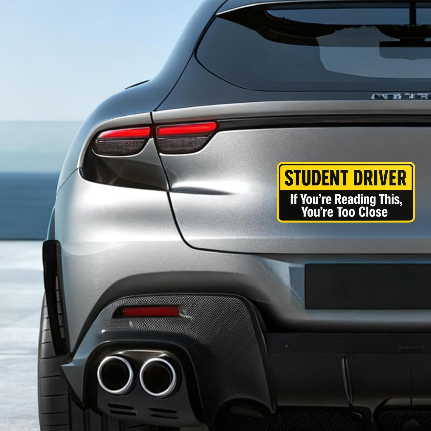 Student Driver Bumper Sticker 2-Pack – 8.7x3 Inch Funny Safety Decals | “Relax, Insurance is Paid Up.” & “If You’re Reading This, You’re Too Close.” | UV-Resistant, High-Visibility Car Stickers