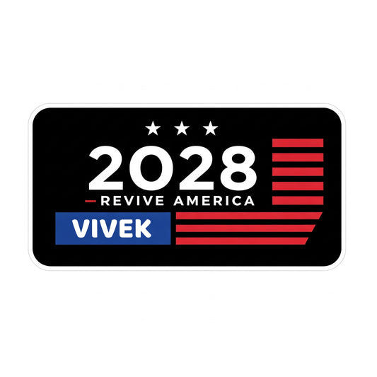Vivek 2028 Campaign Vinyl Sticker | Revive America | 4" x 2" Rectangle