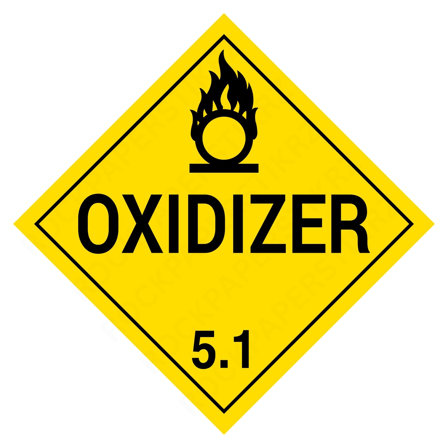Oxidizer Class 5.1 Placard – 10.75” Hazard Warning Label – Yellow Diamond Safety Sticker for Transport & Warehouse Use – Industrial Grade Cast Vinyl with UV laminate