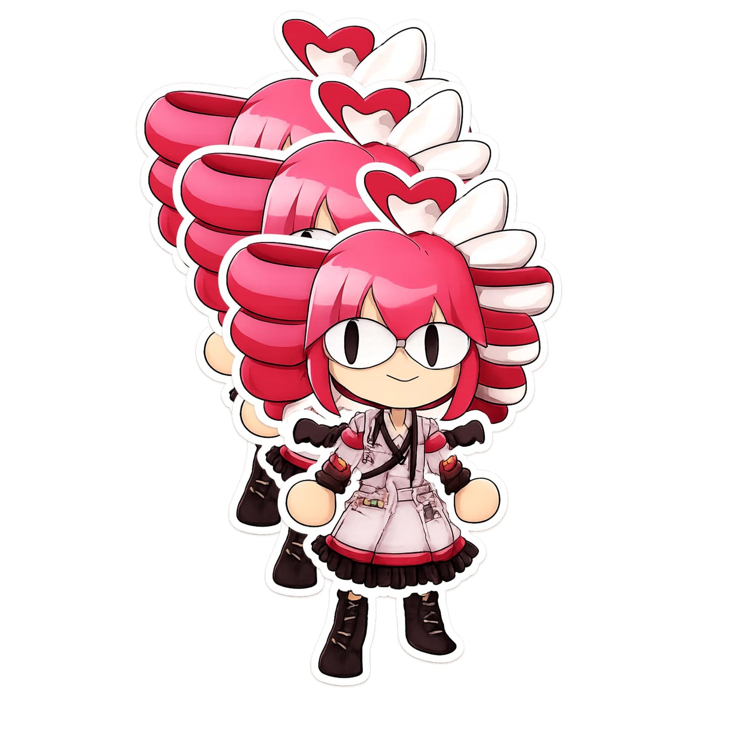 Kasane Teto Stickers 3 Inch 3 Pack Cute Chibi Anime Character Vinyl Decals