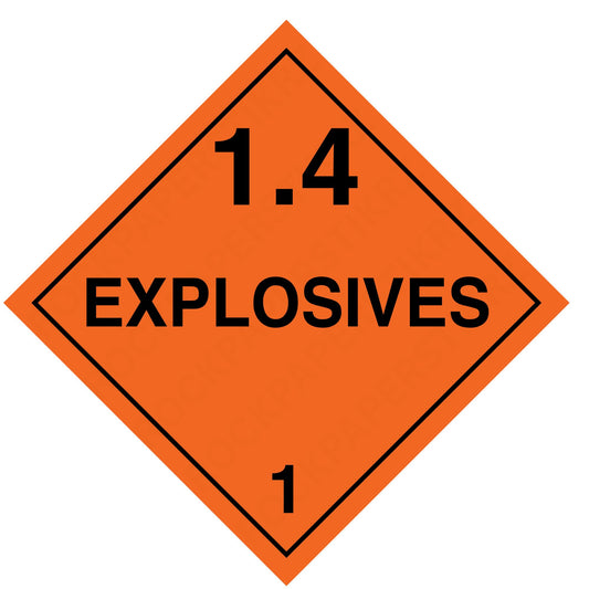 Explosives 1.4 Hazard Placard – 10.75 x 10.75 Safety Label – Durable UV-Resistant Vinyl – DOT-Style Hazard Class 1 Warning Sign for Trucks, Warehouses, Transport & Compliance (Single Placard)