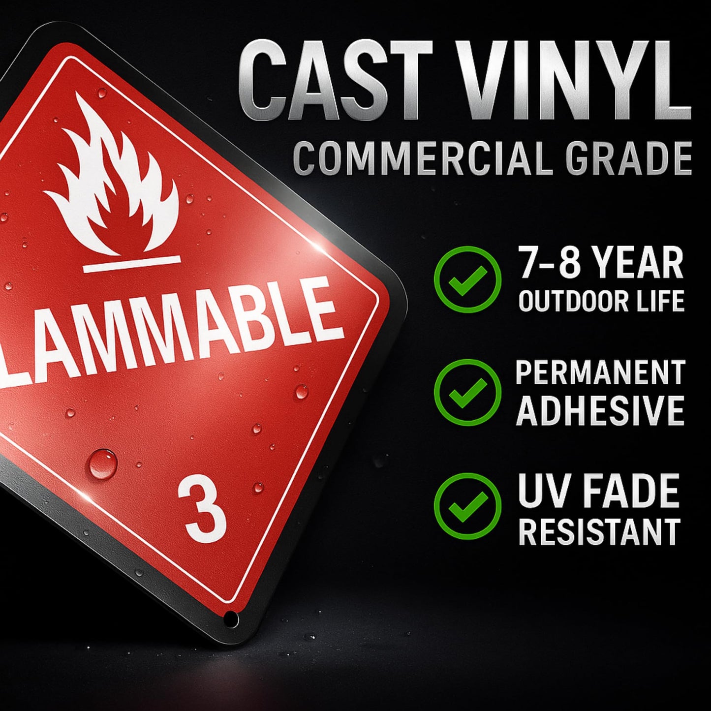 Flammable Gas 2 Hazard Placard – 10.75" DOT-Style Safety Label – Industrial Cast Vinyl with UV Overlaminate – Weatherproof Transport & Warehouse Compliance Decal – RockPaperStikrz (Single Placard)