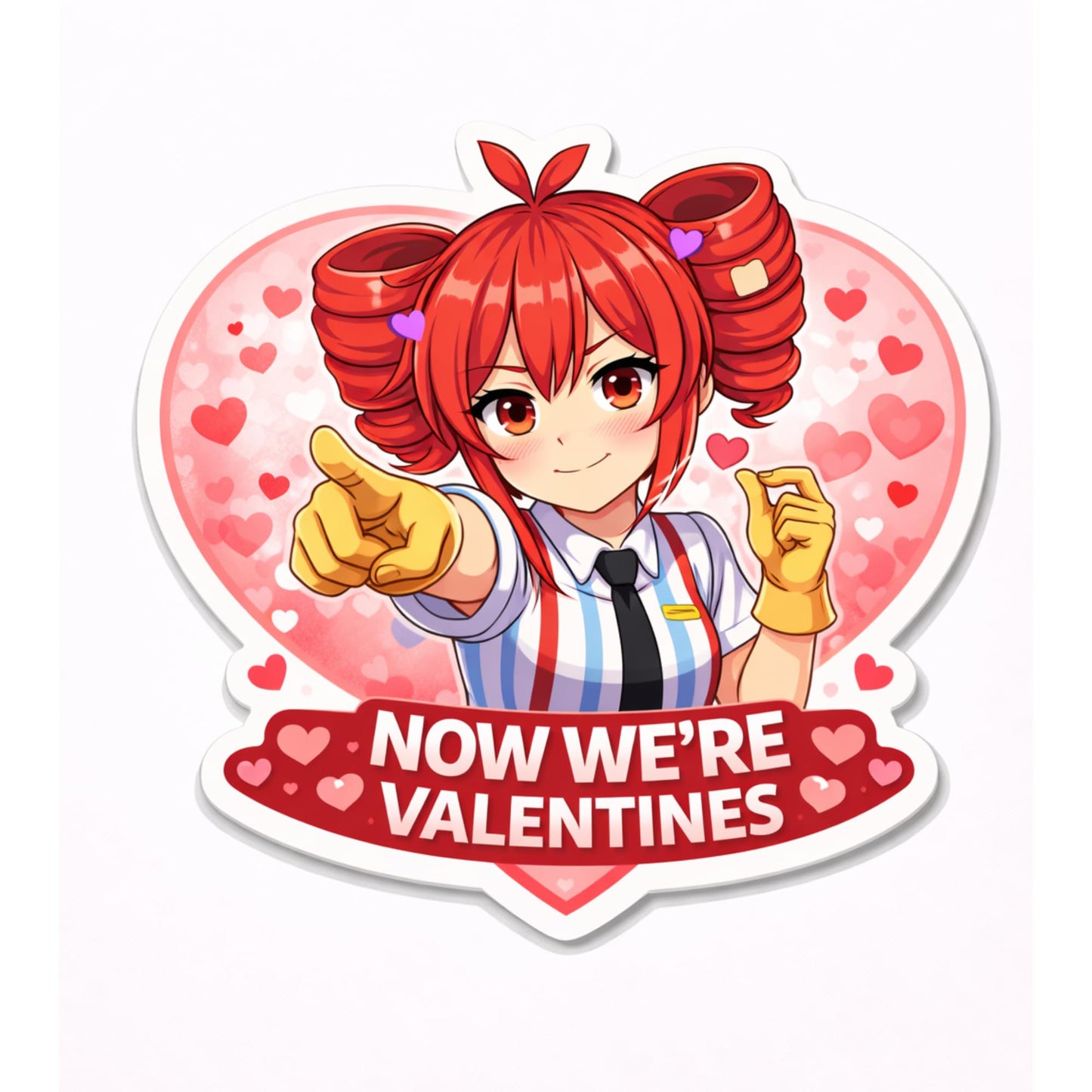 Kasane Teto Valentine Stickers 3 Inch 8 Pack Die Cut Vinyl Anime Meme Sticker Set Cute Chaotic Valentine Decals for Laptop Water Bottle