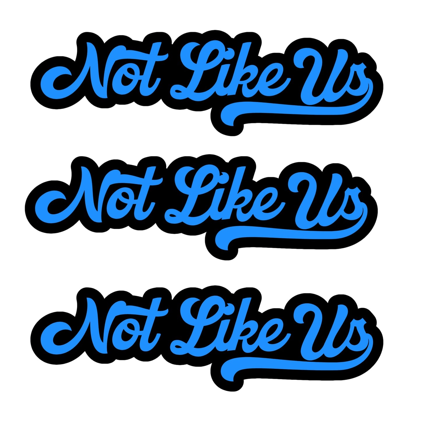 Not Like Us Dodgers-Inspired Die Cut Vinyl Sticker– 3 Pack | Dodgers-Inspired 4" x 1.5", LA Pride Design