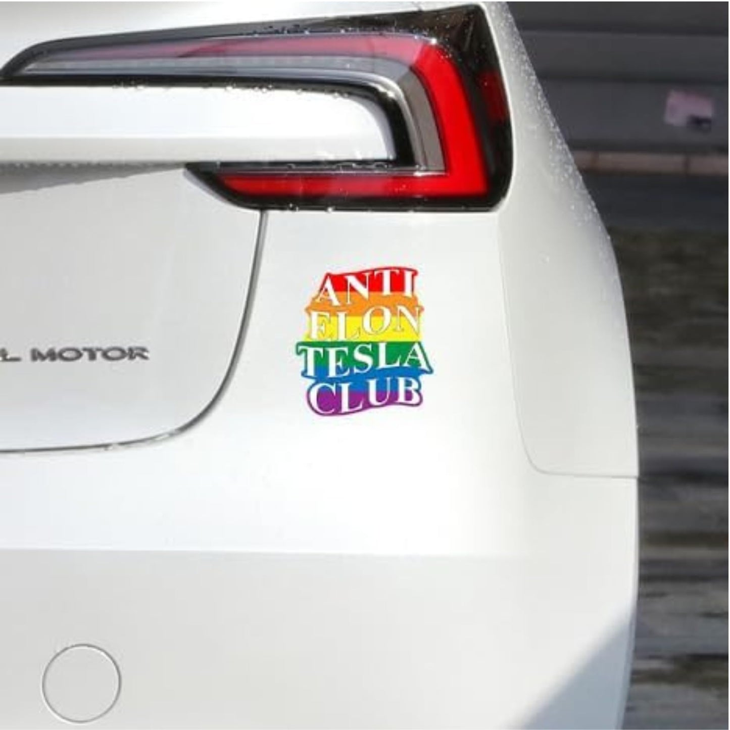 Pride Rainbow Anti Elon Tesla Club Vinyl Sticker, 5 Inch, LGBTQ+ Design for Tesla Drivers. Perfect for Laptops, Tublers and More!