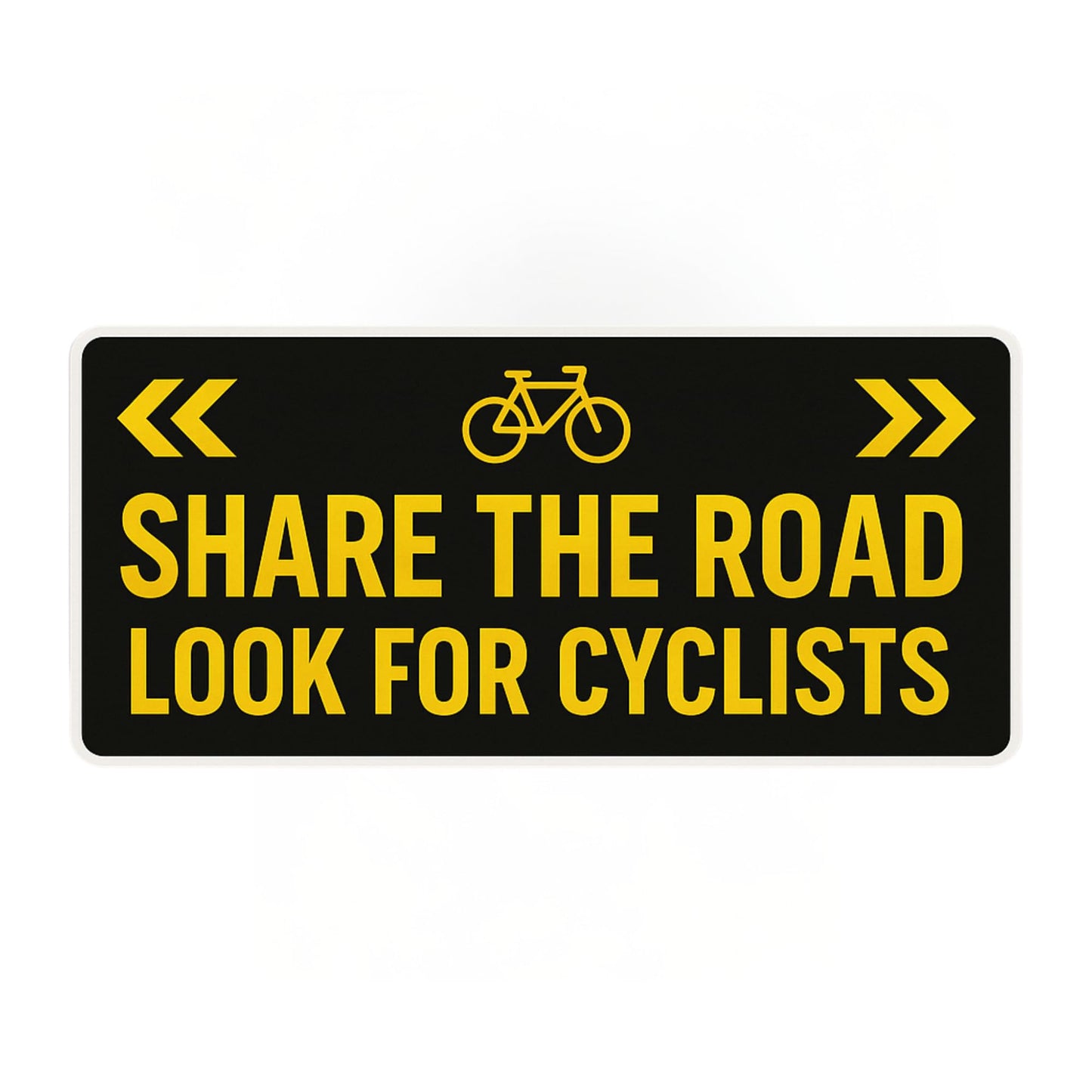 Share the Road Look for Cyclists UV-Resistant Vinyl Bumper Sticker – 6.5 × 2.5 in Yellow Safety Awareness Decal for Cars, Trucks & Helmets | Durable Weatherproof Bicycle Sign Sticker