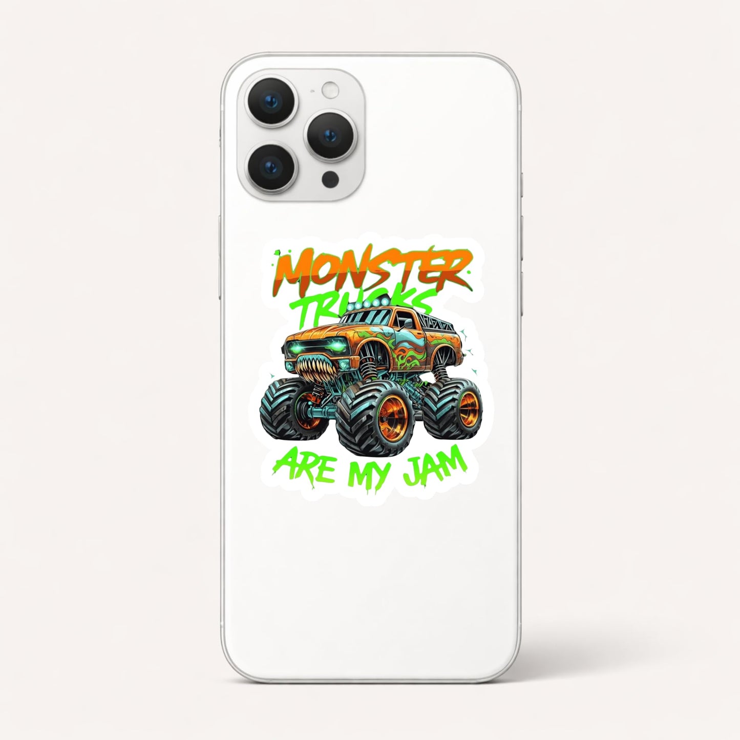 Monster Trucks are My Jam Stickers, 5 Pack, 3 Inch Waterproof Vinyl Decals for Kids, Trucks Lover Gift, Laptop Water Bottle Car Bumper Sticker Pack