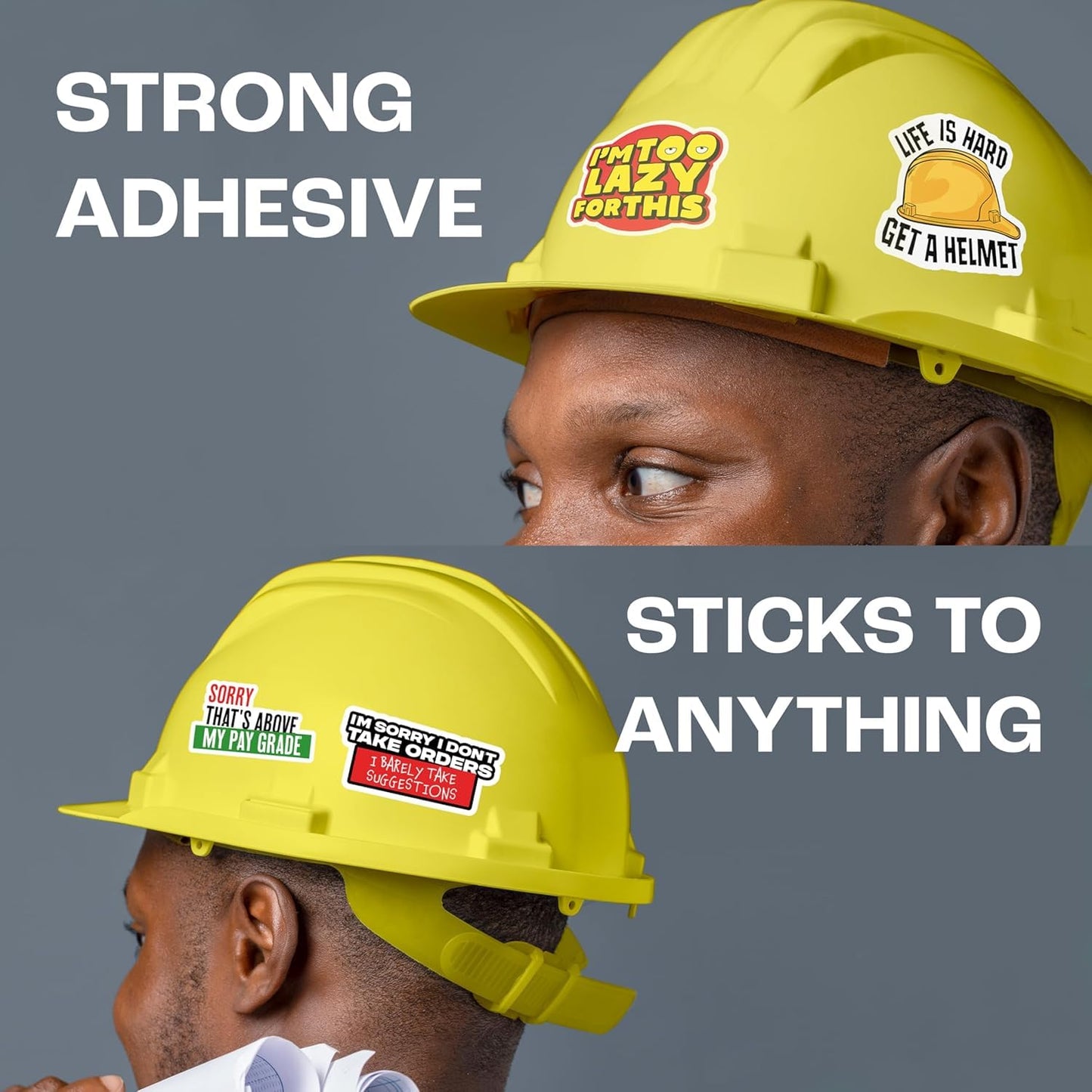 80 Piece Funny Hard Hat Sticker Pack – 2 Inch Vinyl Decals for Construction Workers, Toolboxes, and Helmets – Durable UV Resistant Stickers with Hilarious Jobsite Humor, No Duplicates