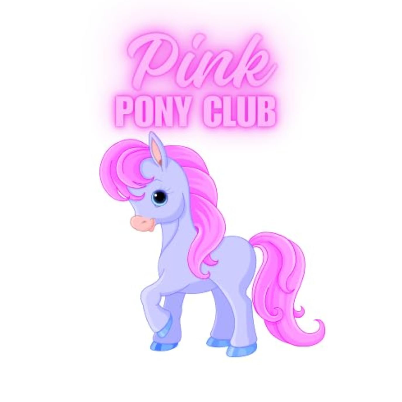 Pink Pony Club Vinyl Sticker, Hot Pink Logo Design by RockPaperStikrz