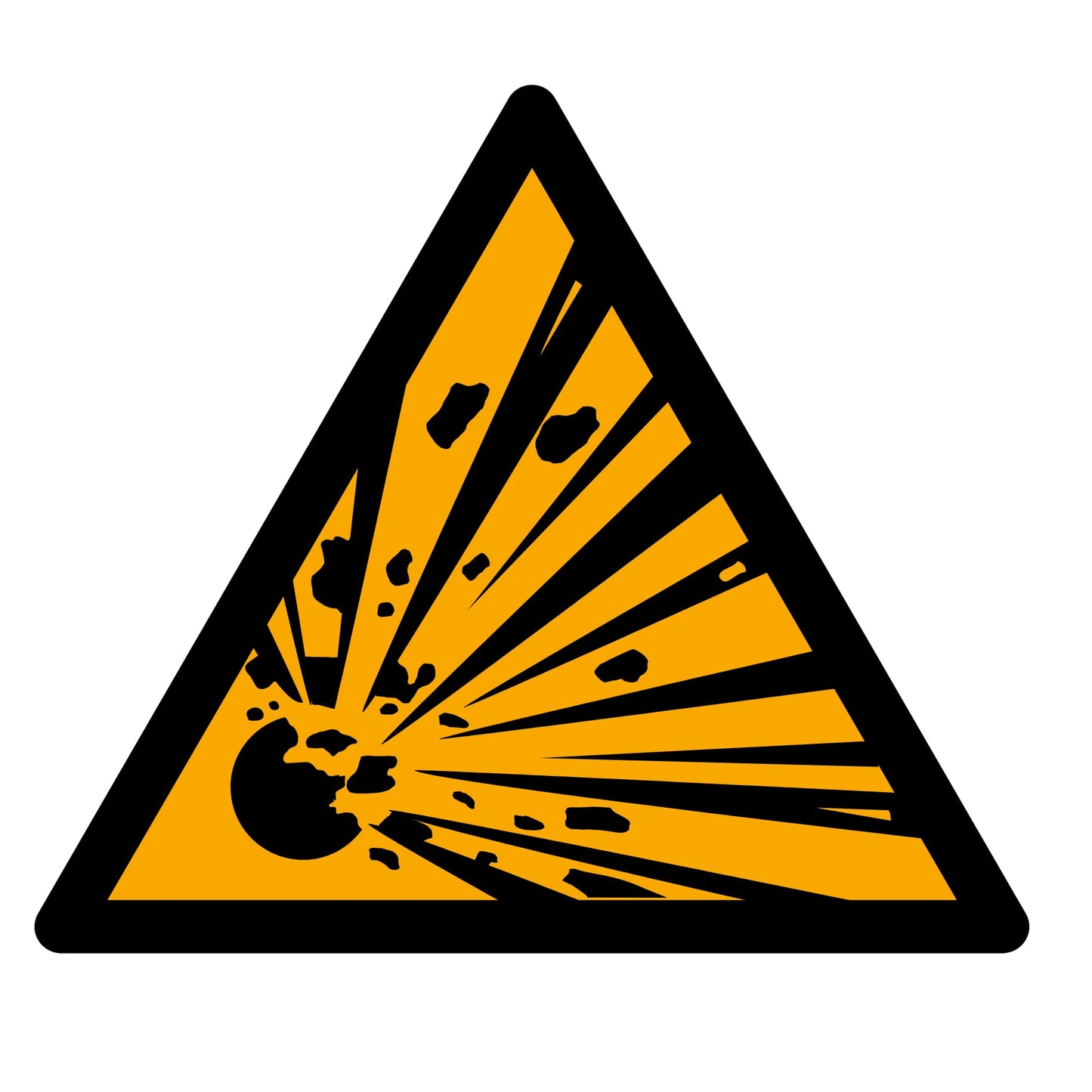 ISO 7010 W002 Warning Explosive Material Sign Cast Vinyl Safety Sticker Weatherproof Industrial Label Indoor Outdoor Use