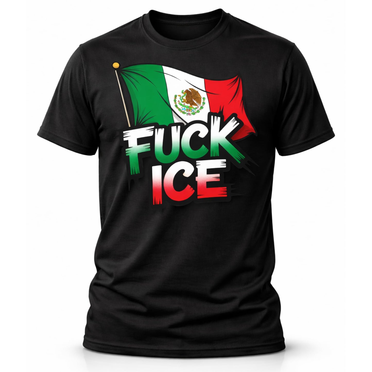 Anti Ice Shirt Mexican Flag Fuck ICE Black T-Shirt Latino Pride Political Graphic Tee Unisex