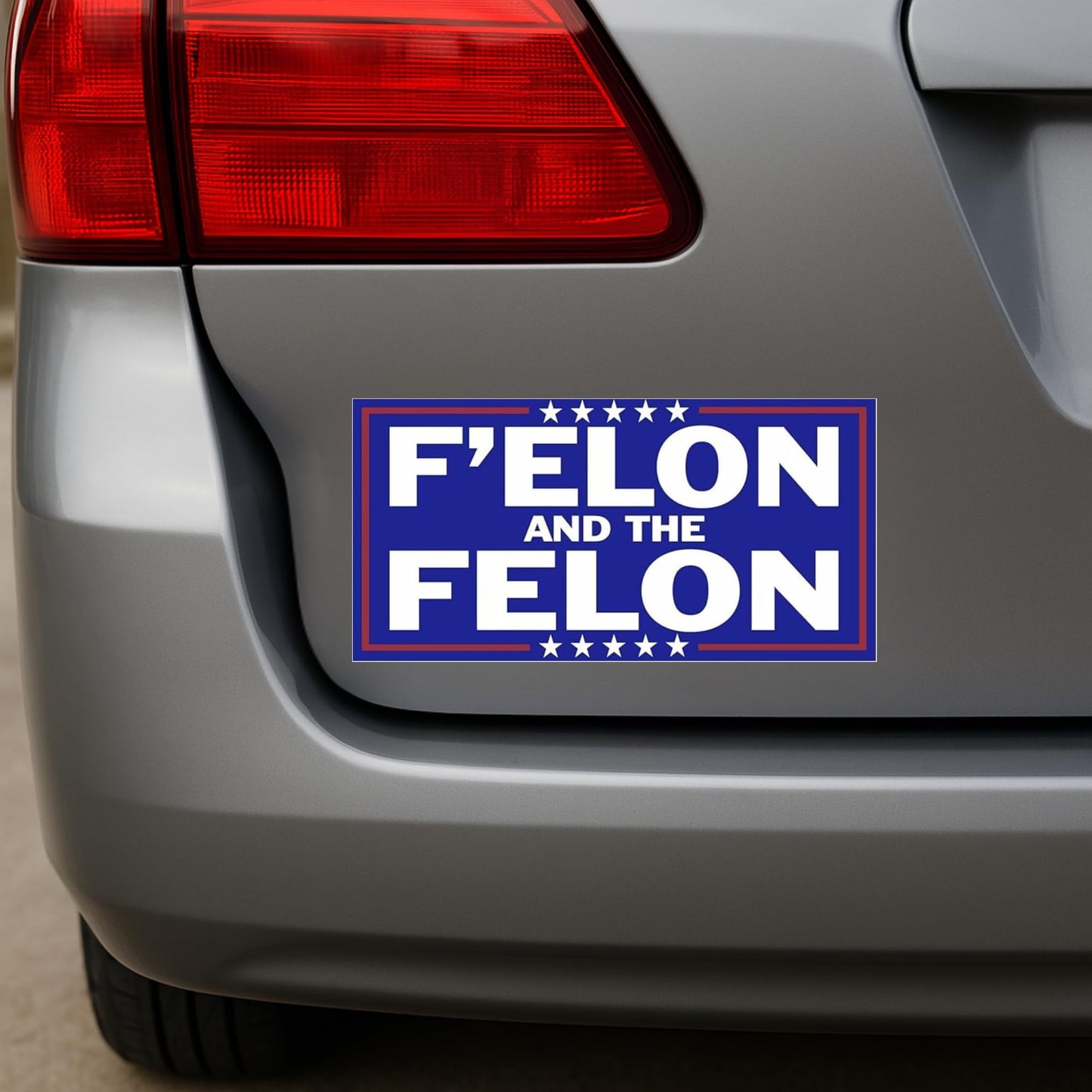 F Elon and The Felon Sticker Funny Anti Trump Elon Musk Bumper Sticker Proudly Triggering 1 Star MAGA Morons Who Can't Spell (8.5" x 4.25")