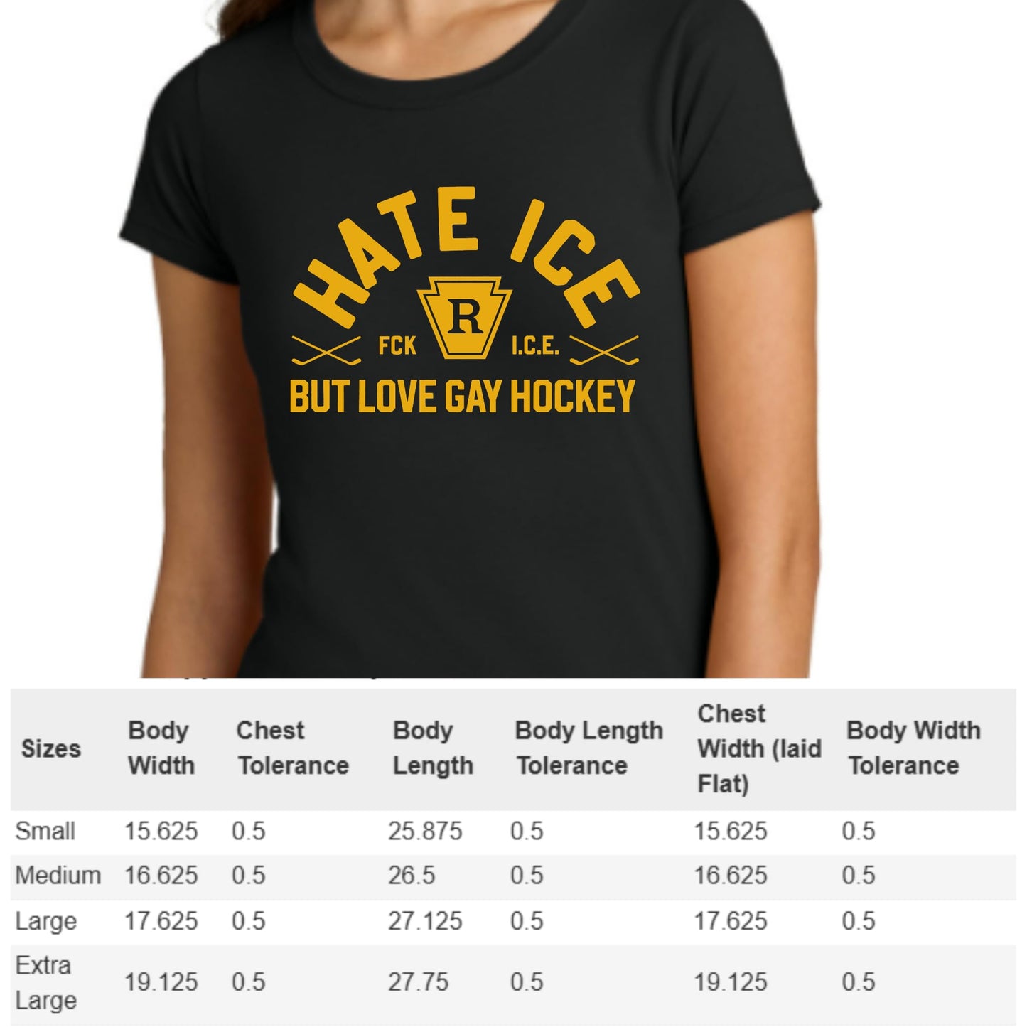 Hate Ice But Love Gay Hockey Shirt, Heated Hockey Rivalry T-Shirt, Pride Hockey Fan Tee for Women, Black Graphic Tee