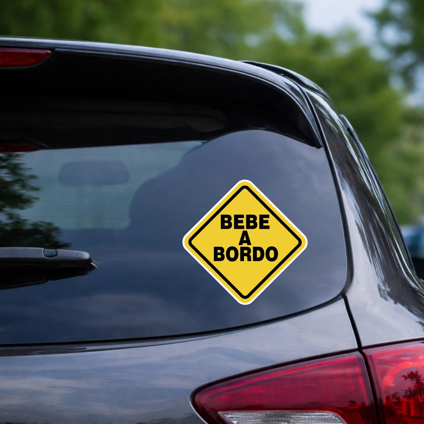 Bebé a Bordo Car Window Decal, 6 Inch Spanish Baby on Board Vinyl Sticker, Weather Resistant Safety