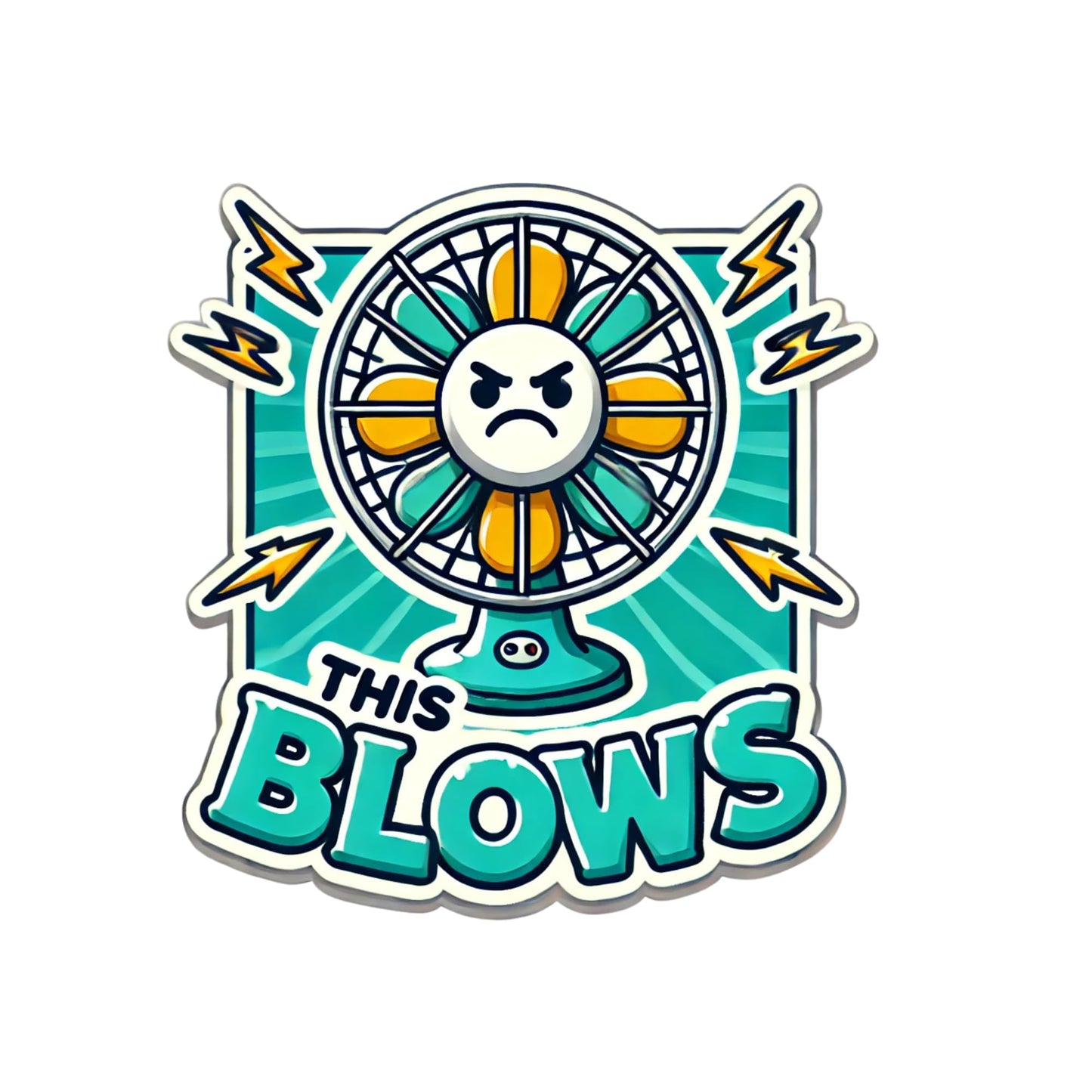 “This Blows” Funny Fan Sticker – Hilarious Pun Vinyl Sticker for Laptops, Water Bottles, and More! (3 Inch)