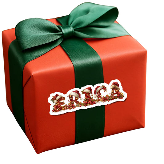 Custom Name Christmas Stickers – Quality Personalized Gift Tag Labels (12 Pack) – Premium Vinyl, UV-Resistant, Perfect for Gifts, Cards, Envelopes, Stockings, Holiday Packaging