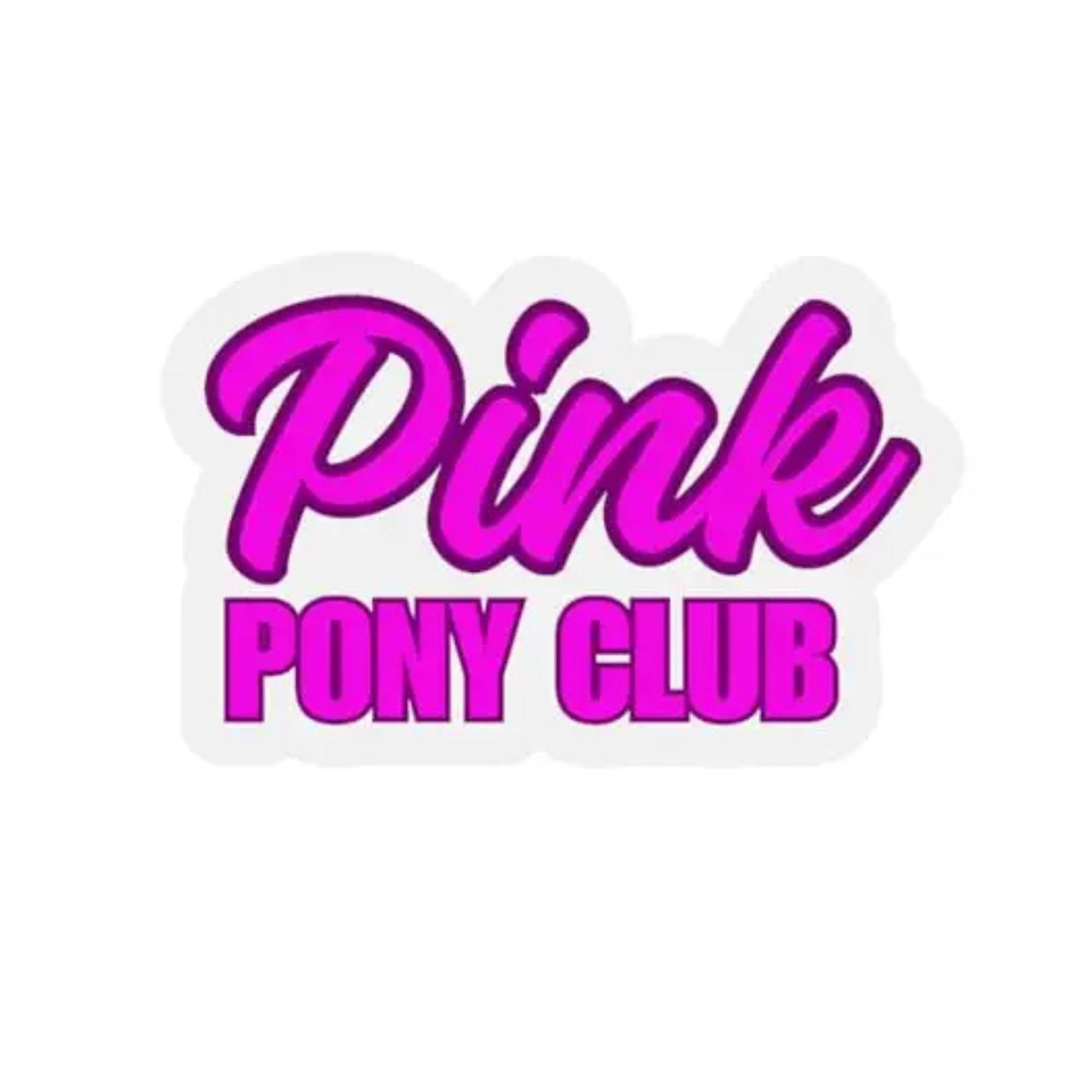 Pink Pony Club Vinyl Sticker, Hot Pink Logo Design by RockPaperStikrz