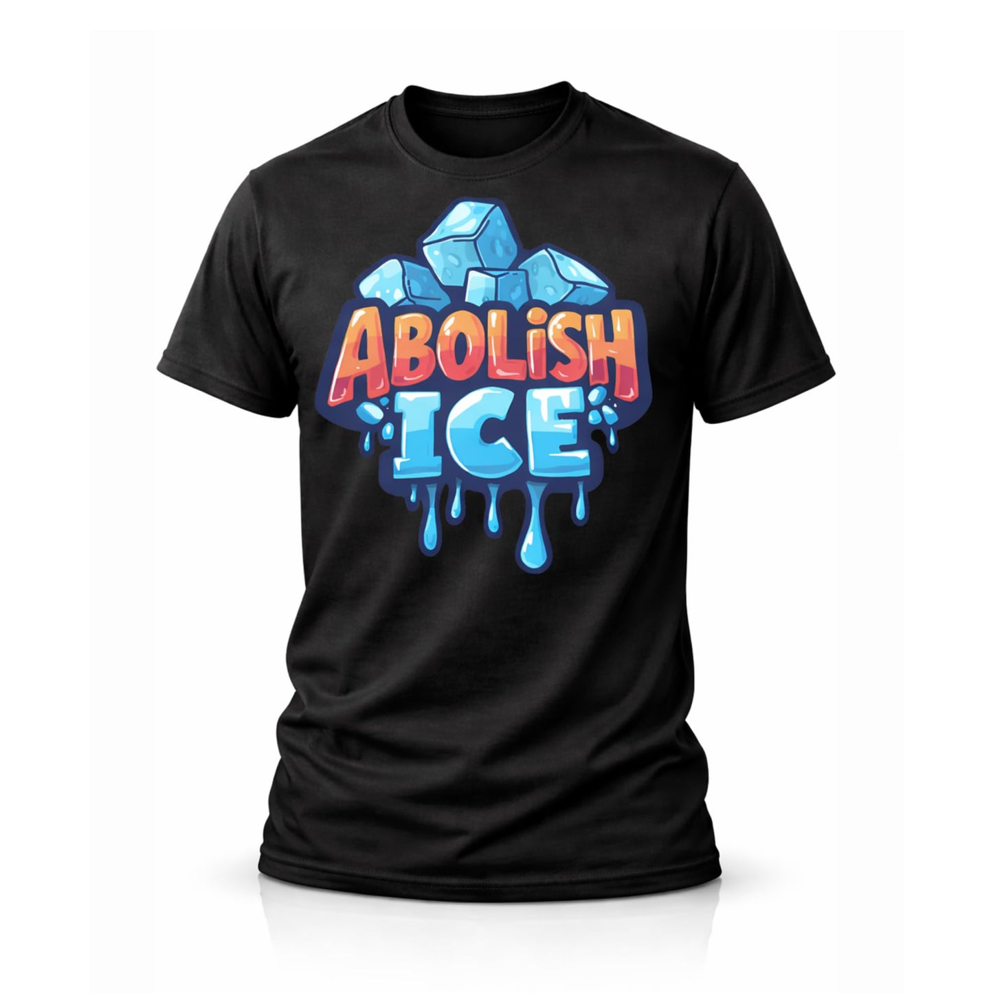 Abolish ICE Graphic T-Shirt, Black Cotton Protest Tee, Bold Political Statement Shirt for Men