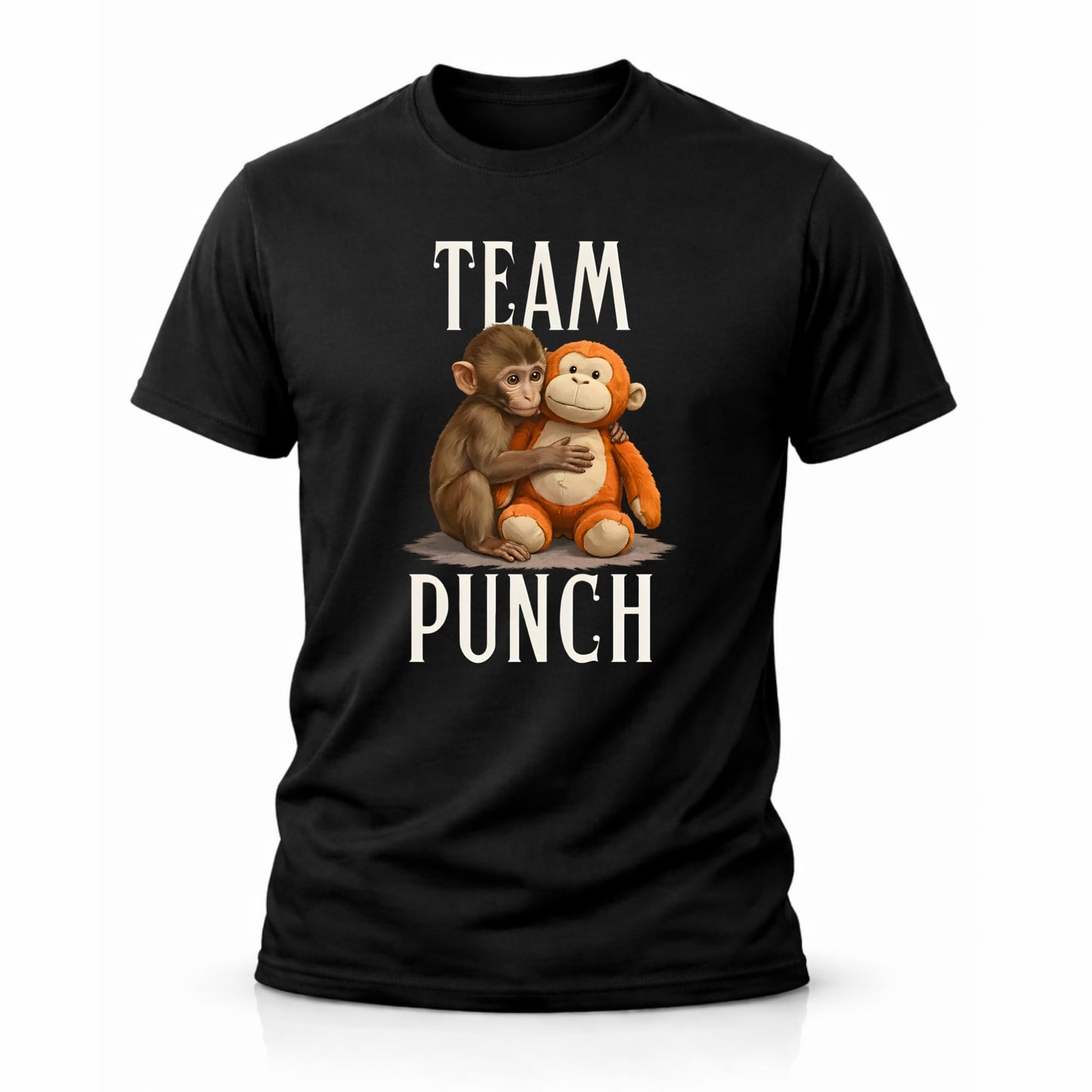 Team Punch Monkey Shirt Men Funny Monkey Graphic Tee 100 Percent Cotton Black or White T Shirt