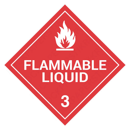 Flammable Liquid Class 3 Placard – 10.75” Hazard Warning Label – Red Diamond Safety Sticker for Trucks, Trailers, Warehouses & Transport Compliance – Industrial Grade Cast Vinyl with UV Overlaminate