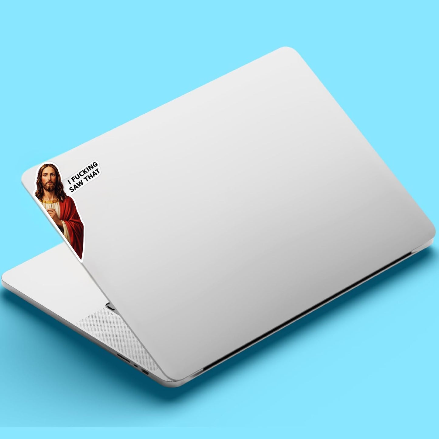 I Fucking Saw That Jesus Sticker 12 Pack – 3 Inch Funny Religious Meme Vinyl Stickers – Laptop Car Water Bottle Decals