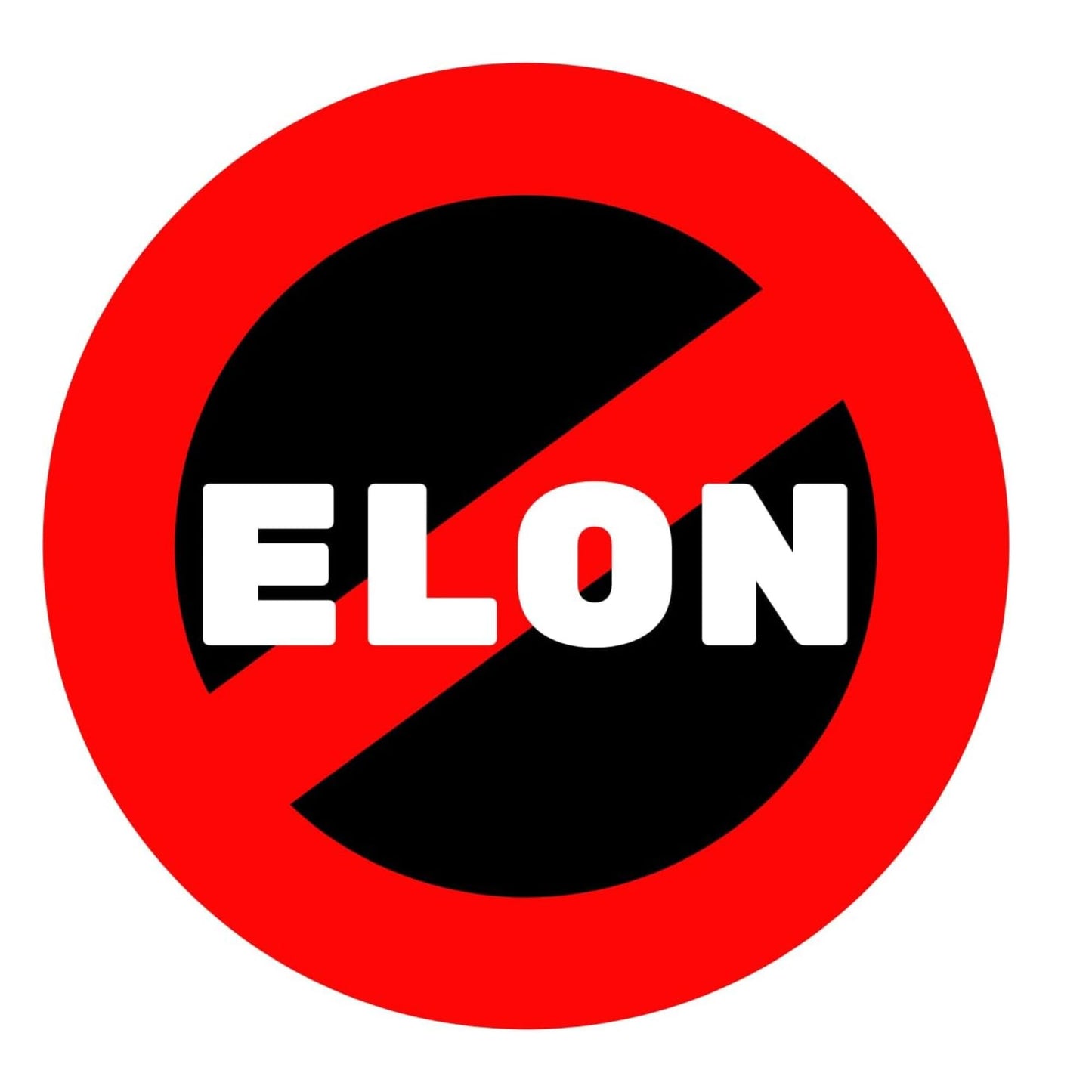 Anti Elon NO Elon Musk 4 inch Round Vinyl Sticker (3 Pack) for Tesla Owners, Bumper Sticker, Laptops, Phone Cases, Tumblers and More
