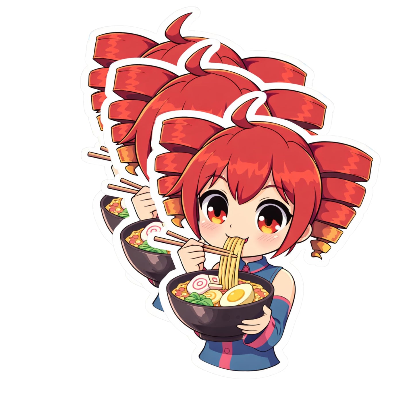 Kasane Teto Stickers 3 Inch 3 Pack Cute Anime Vinyl Decals for Laptop Water Bottle Phone etc
