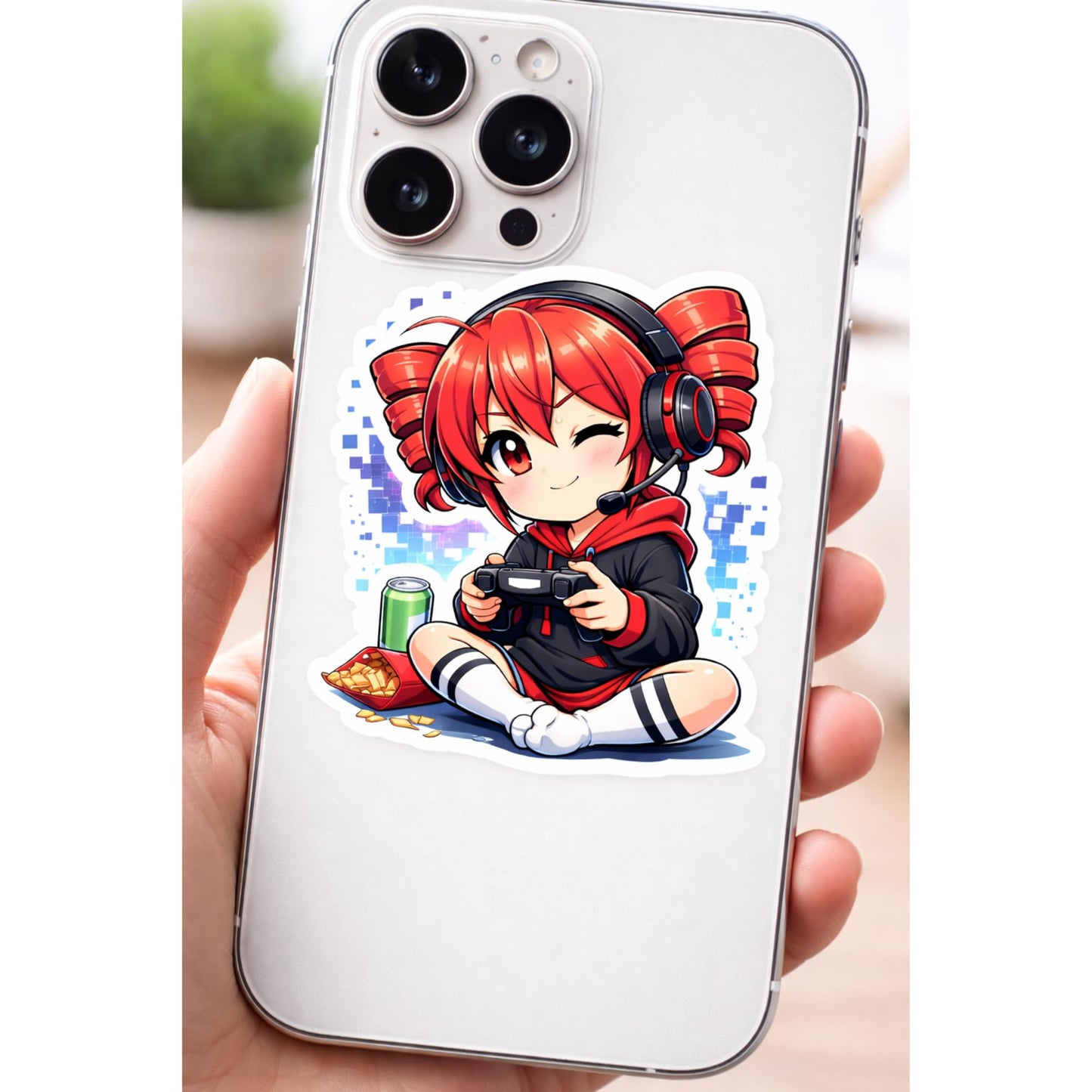 Kasane Teto Gaming Sticker 3 Inch 3 Pack Cute Gamer Anime Chibi Decals