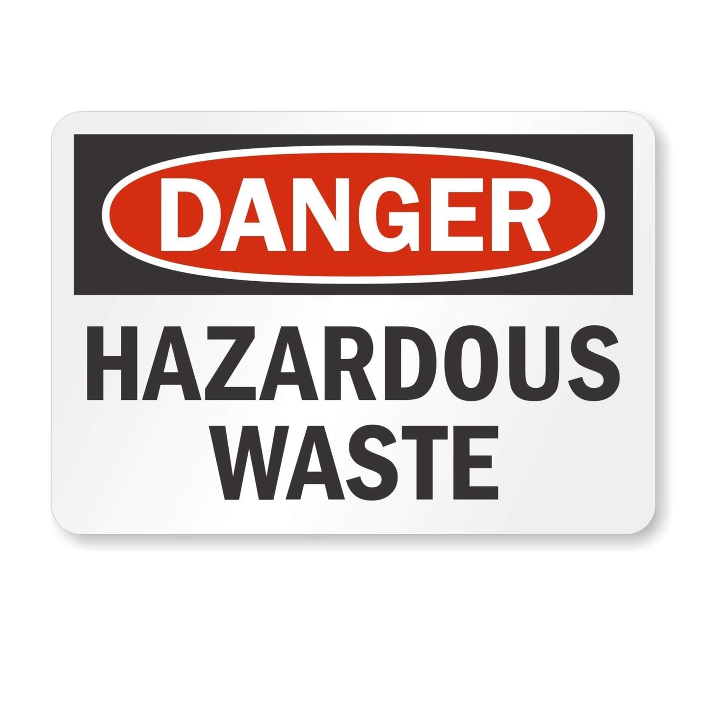 Danger Hazardous Waste Vinyl Drum Label, 7-10 Year Outdoor Cast Vinyl, Chemical Resistant, OSHA Compliant Industrial Safety Sign
