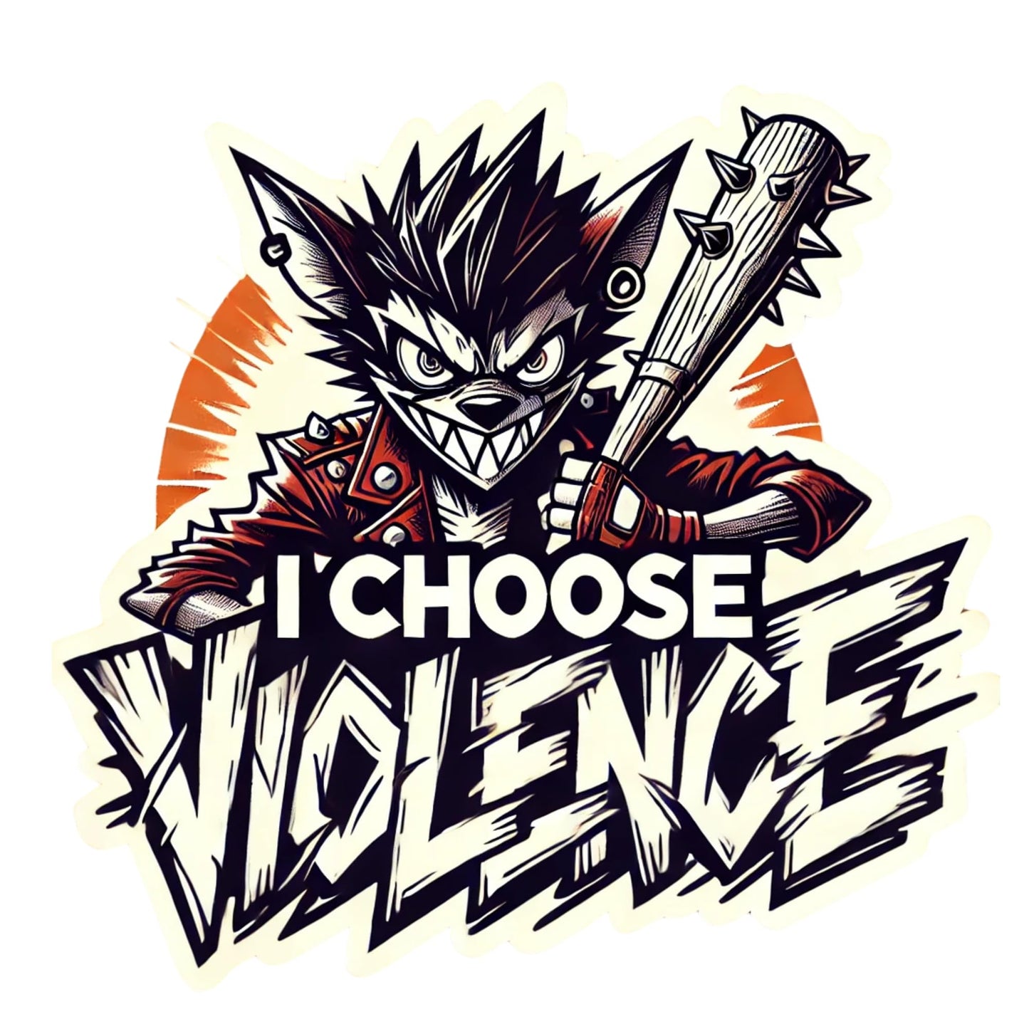 I Choose Violence Graffiti Art Vinyl Sticker, Bold Street Style Decal for Laptop, Water Bottle, Skateboard by RockPaperStikrz