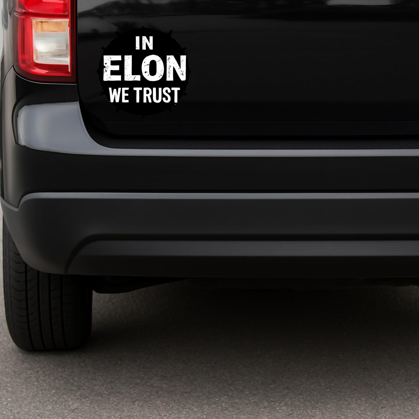 in Elon WE Trust Bumper Sticker - 4 Inch Pro Elon Musk Vinyl Decal for Cars, Windows, Laptops, and More