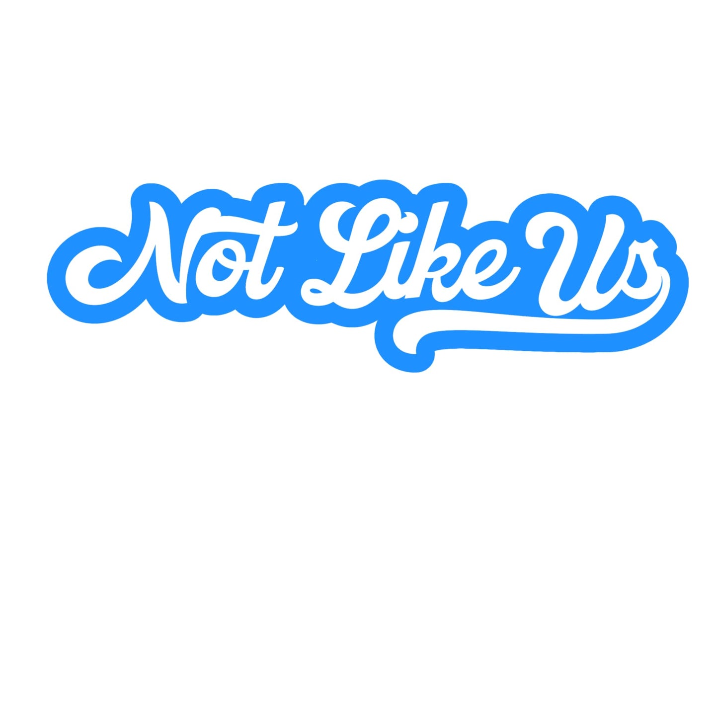 Not Like Us Dodgers-Inspired Die Cut Vinyl Sticker– 3 Pack | White and Blue 4" x 1.5", LA Pride Design