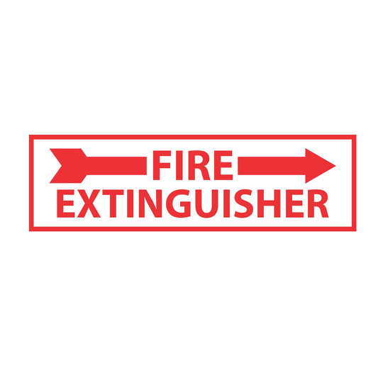 Fire Extinguisher Arrow Left Right Decal Sticker 18 x 4 Inch Cast Vinyl Safety Sign 7 to 10 Year Outdoor UV Resistant Waterproof OSHA NFPA 1 Pack 10 Pack or 100 Pack